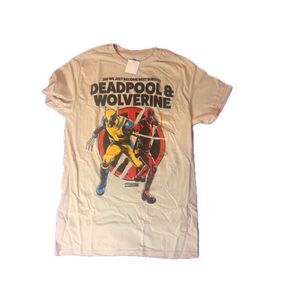 MARVEL Deadpool & Wolverine "Best Bubs" T-Shirt - Tan/Khaki - Size Small (S)